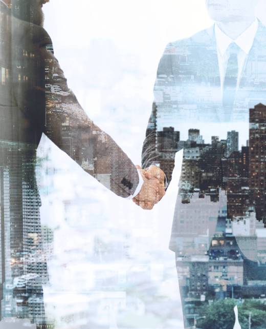 Corporate business handshake between business partners